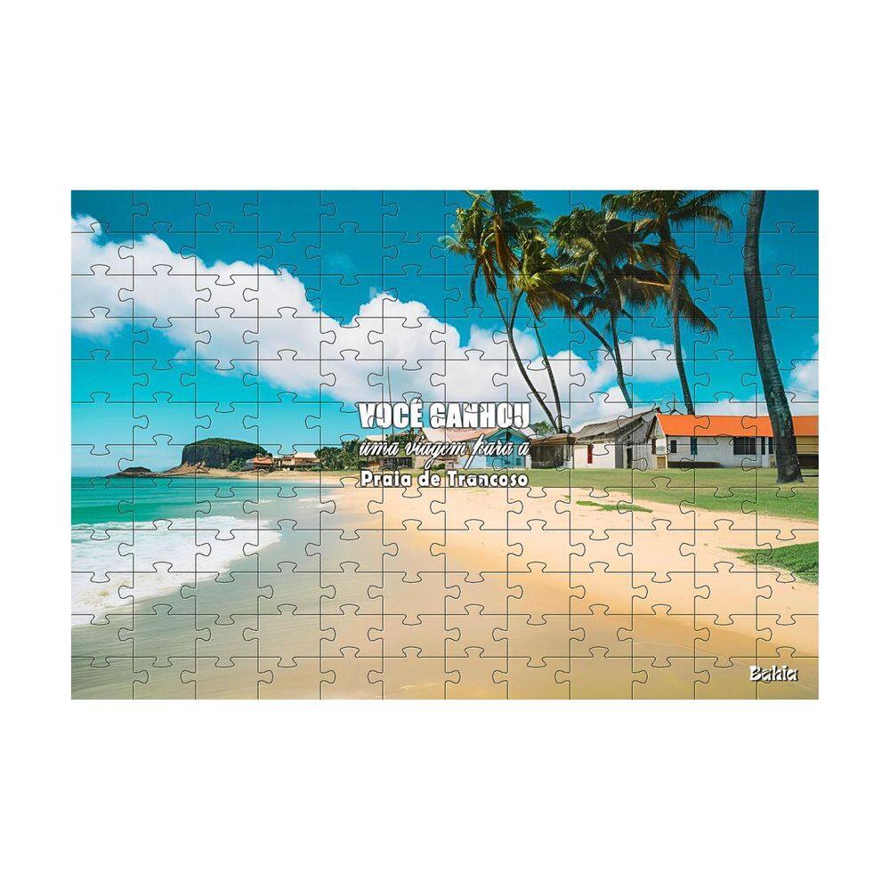 Quebra-Cabeça Viagens Para Presentear Trancoso 150 Peças Mdf