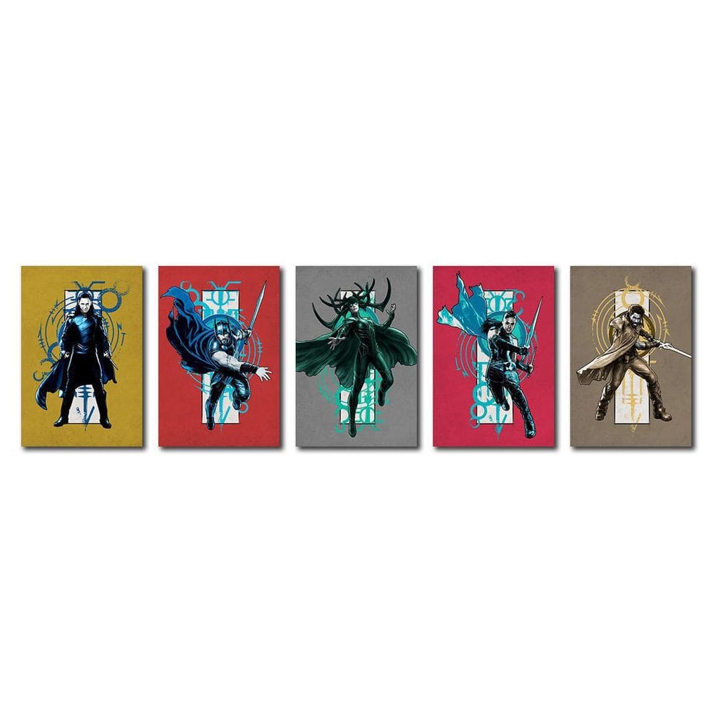 Kit 5 Placas Decorativas Thor Quadros Para Parede Mdf
