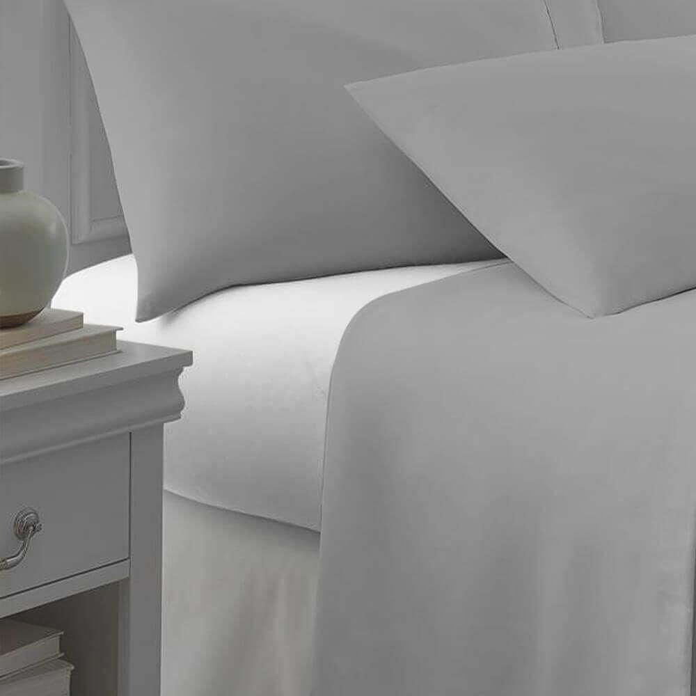 Lençol Casal 180 Fios 100% Algodão Com Elástico Linea Branco