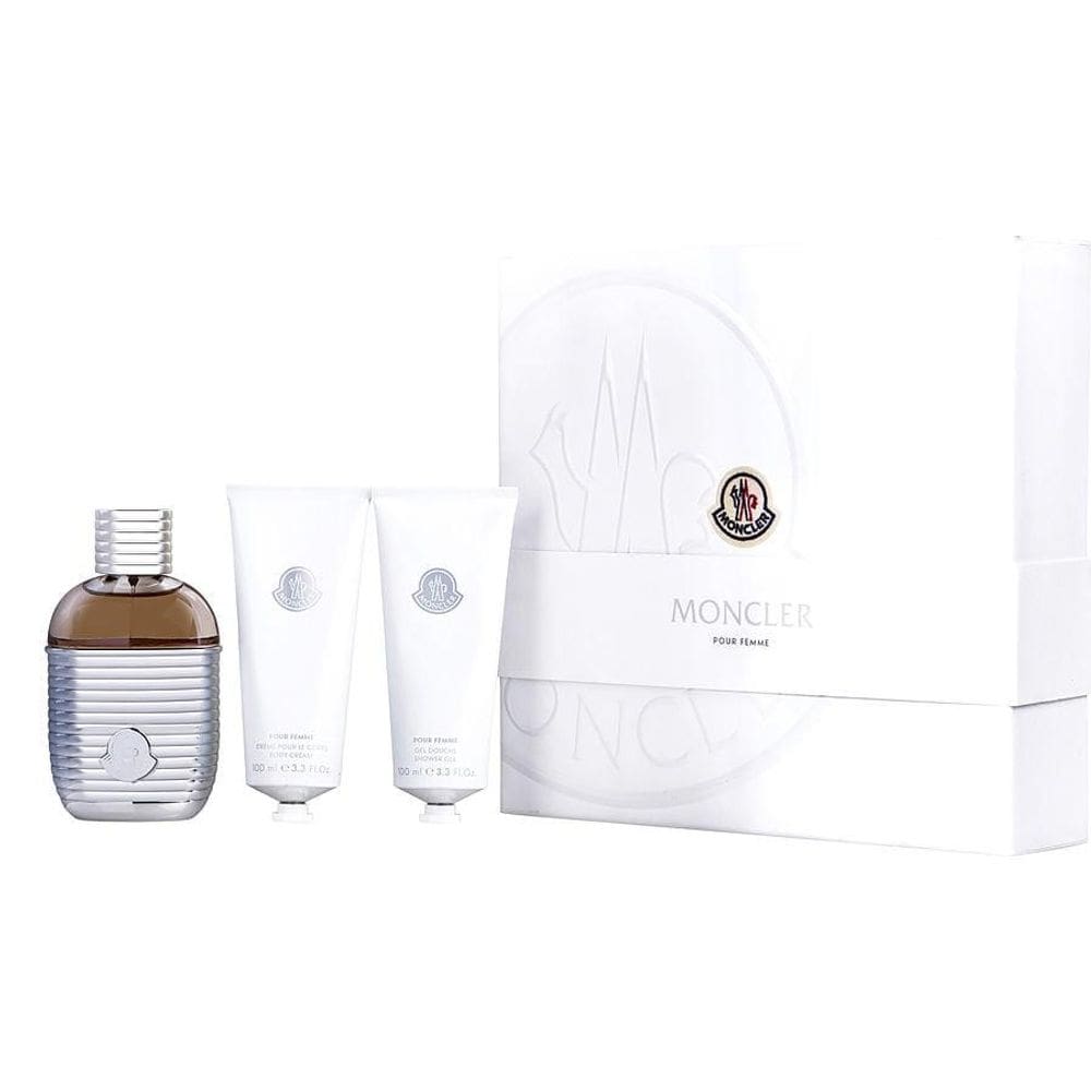 Perfume Feminino Moncler Pour Femme EDP Spray 100 Ml&Creme Corporal Gel Banho