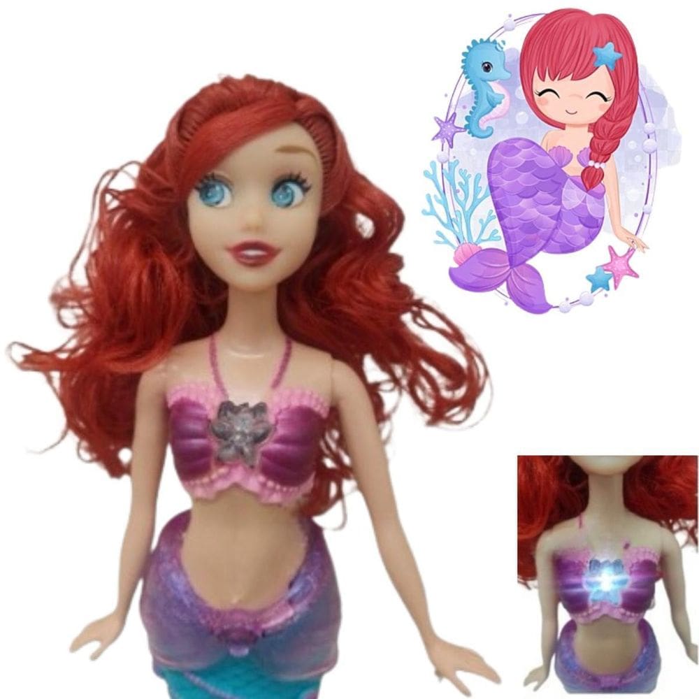 Boneca Sereia Com Música Menina Presente De Aniversário