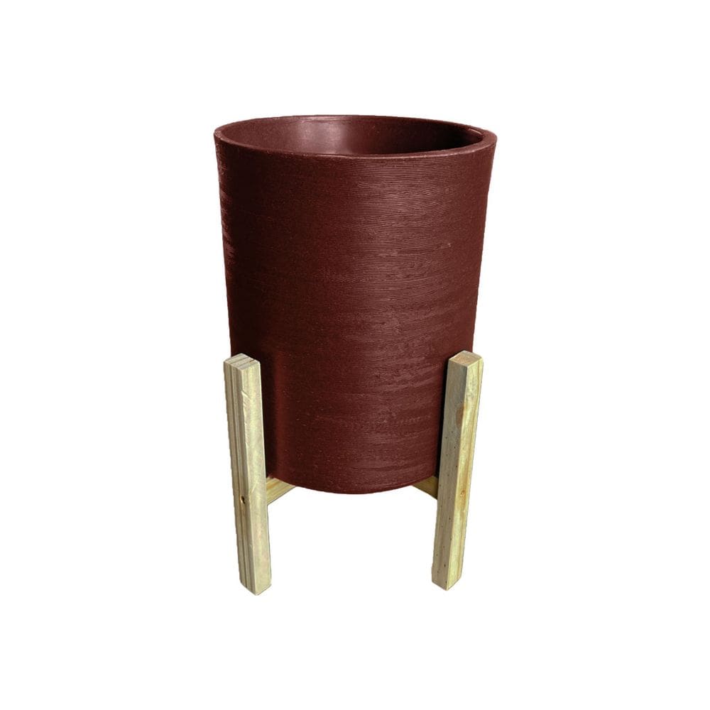 Vaso Redondo com Suporte Retrô para Plantas Grid Coluna 43x25