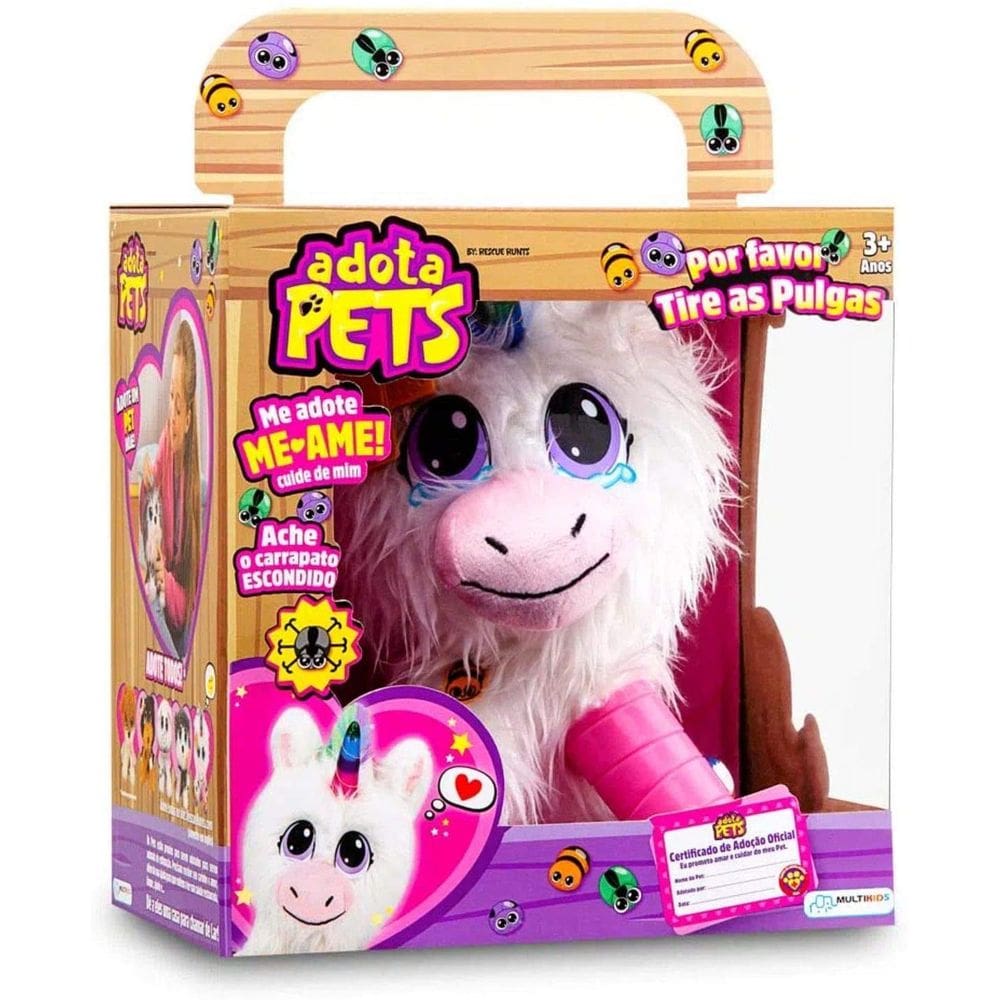 Pelúcia Adota Pets Dreamy Com Acessórios Multikids