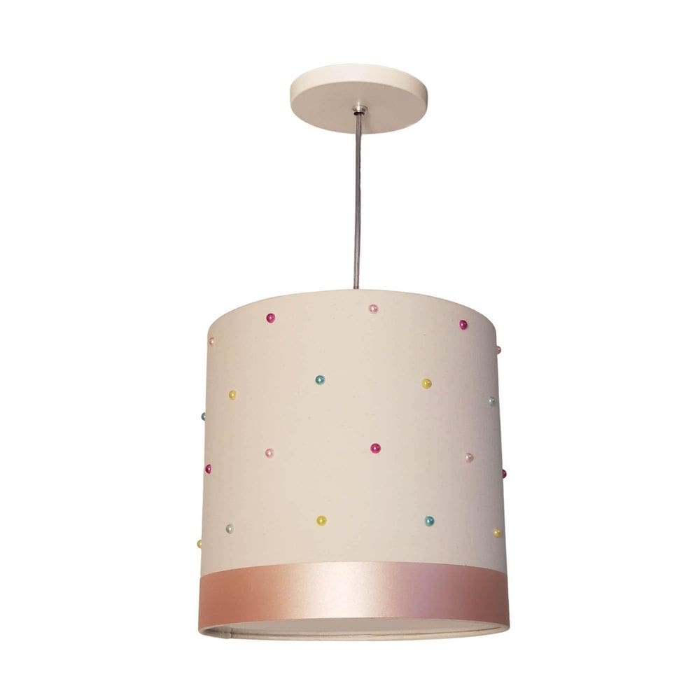 Lustre Pendente Infantil Pérolas Coloridas - 25X25 Cru