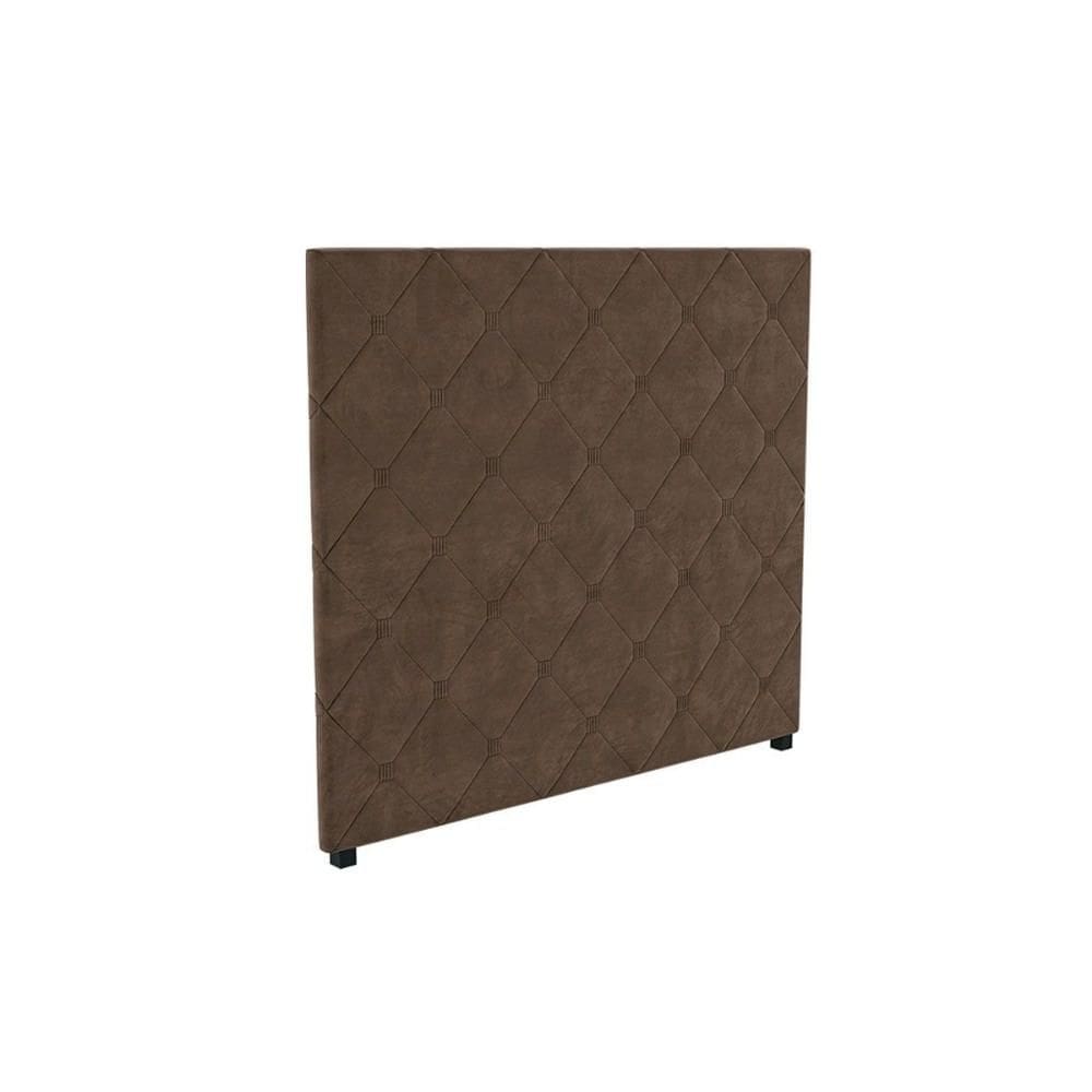 Cabeceira Cama Box Estofada Casal CAB012 - Suede Marrom - Kappesberg