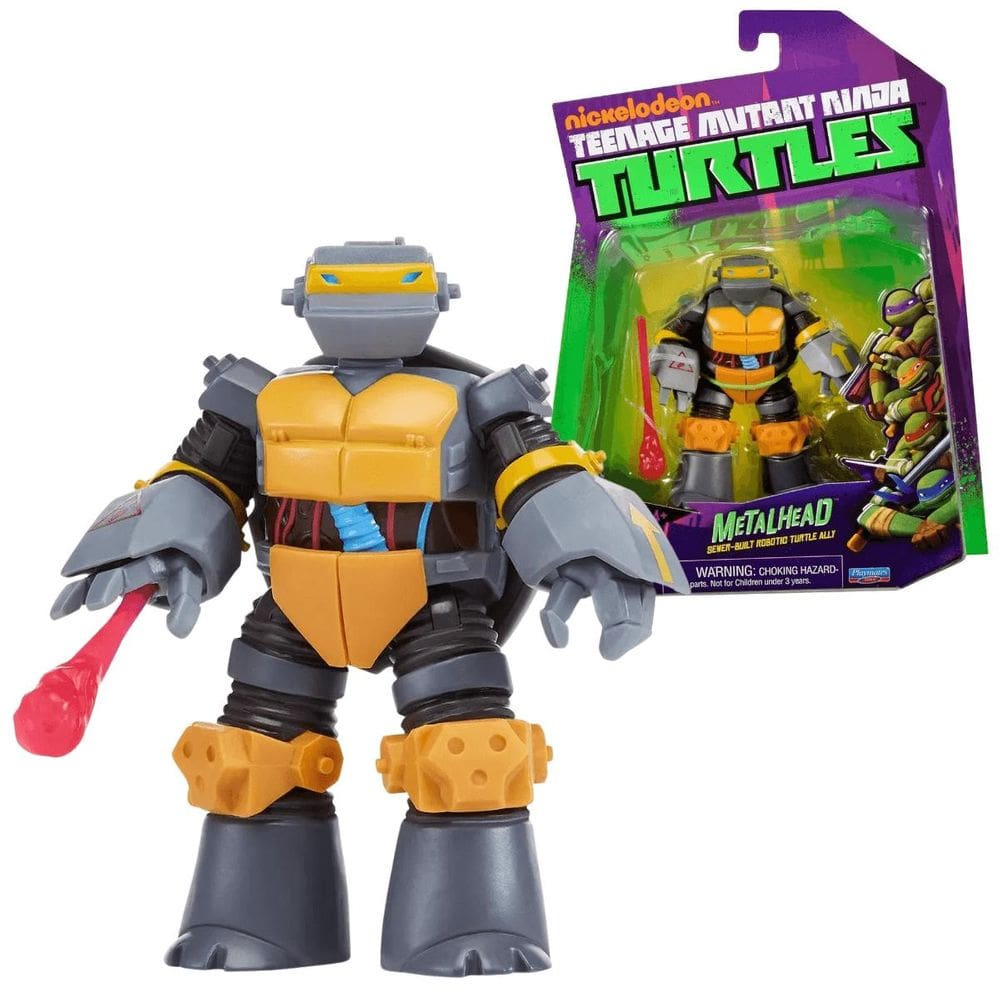 Boneco Metal Head As Tartarugas Ninja 10cm com Acessórios