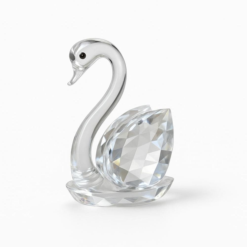 Enfeite Decorativo Ornamento Estatueta Cisne Vidro 9Cm