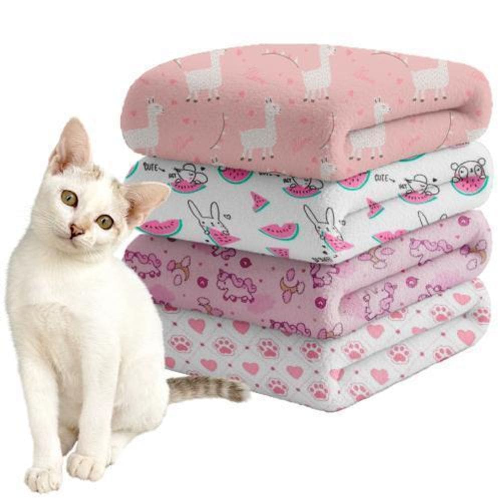 Manta Cobertor Pet Gato Avulsa Mantinha Fêmea Rosa Frio