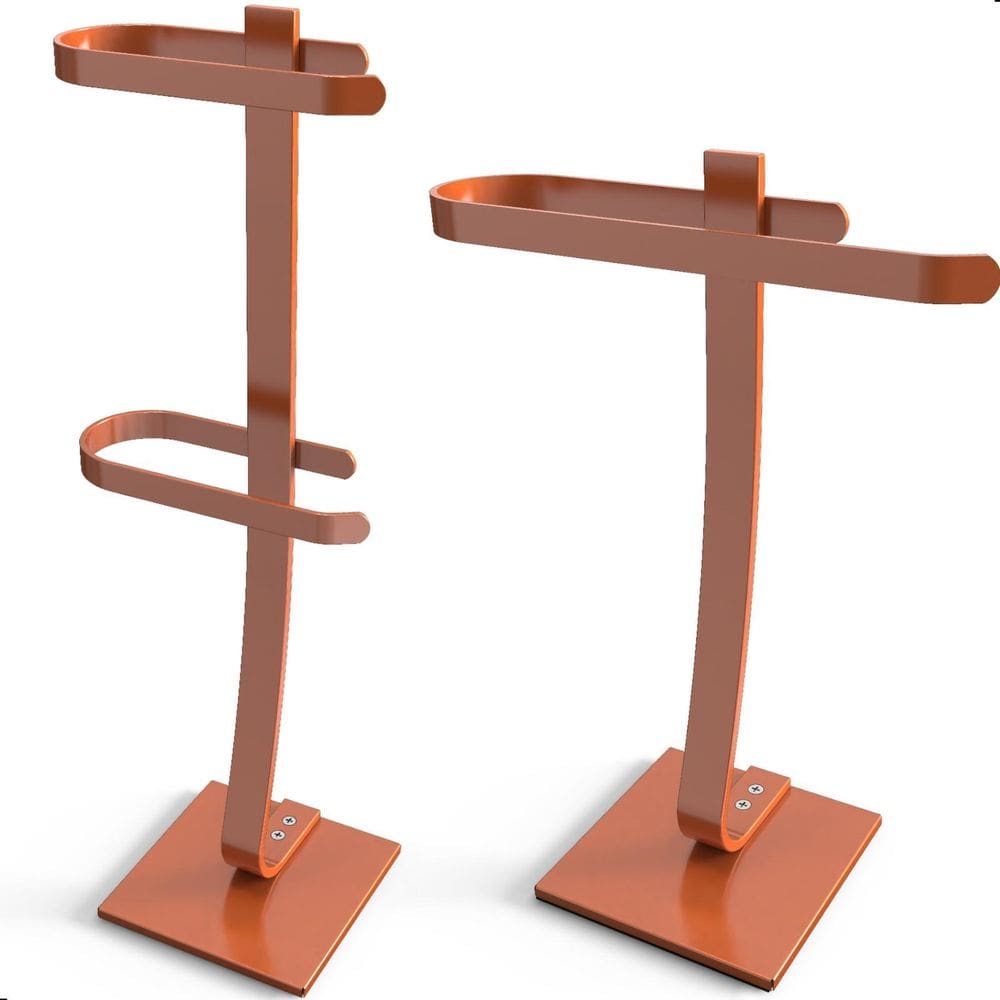 Porta Papel Higiênico De Chão E Toalha Lavabo Rose Gold.D