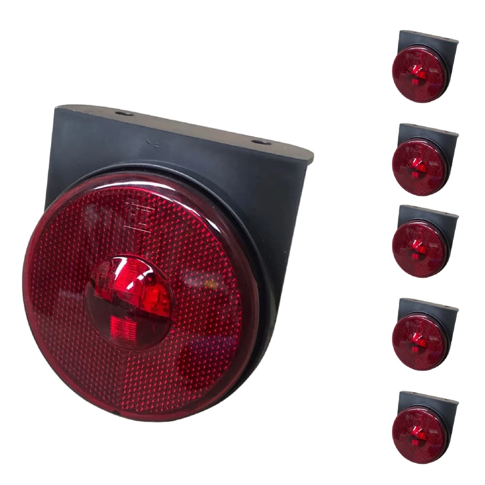 6 Lanterna Lateral Caminhão Led 85mm Carreta Randon Vermelha