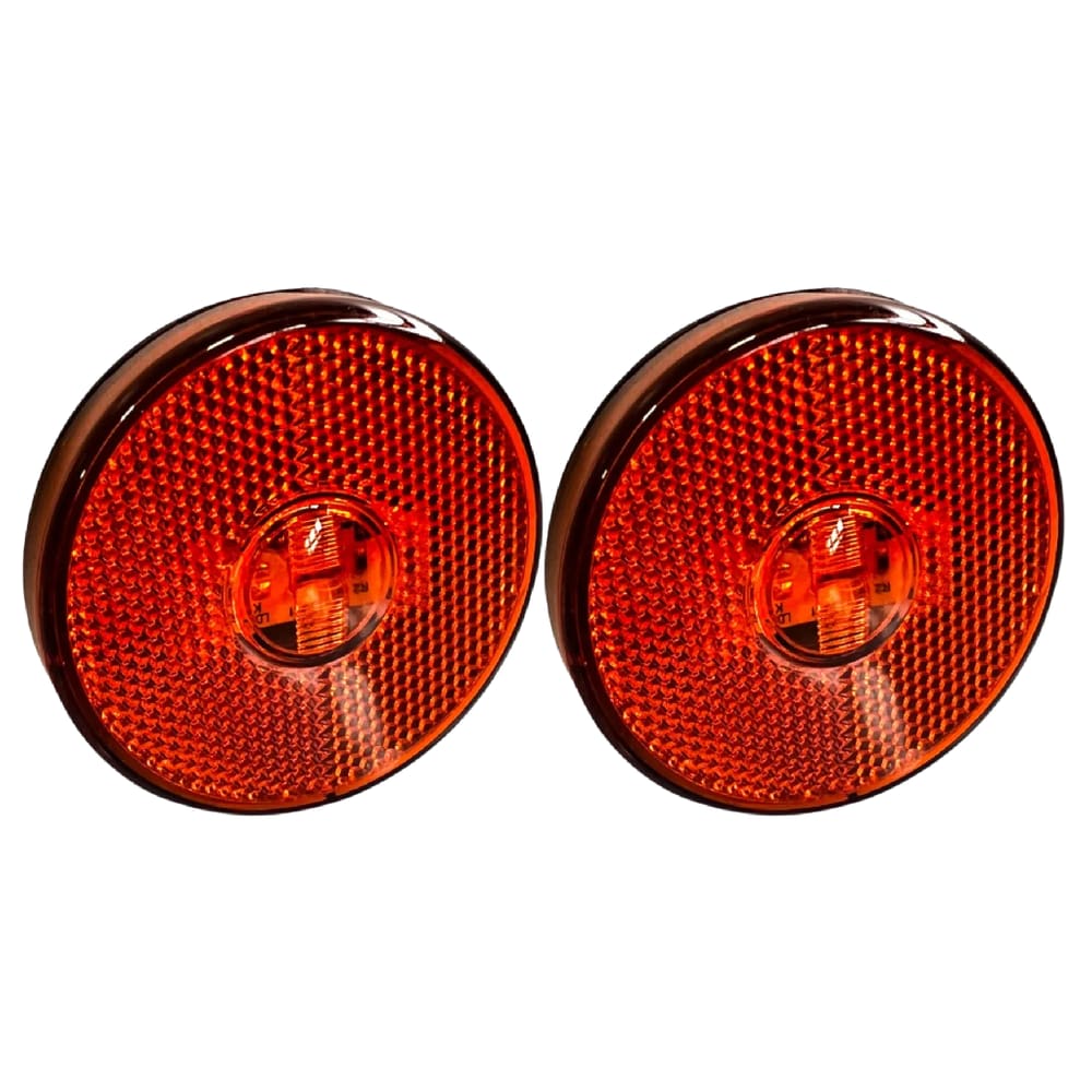 2 Lanterna Lateral Carreta Led 65mm Randon Caminhão Laranja