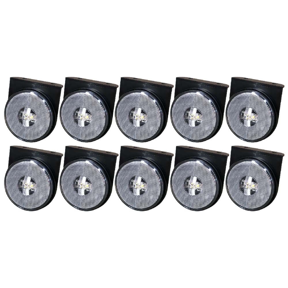 10 Lanterna Lateral Caminhão Led 85mm Carreta Randon Cristal