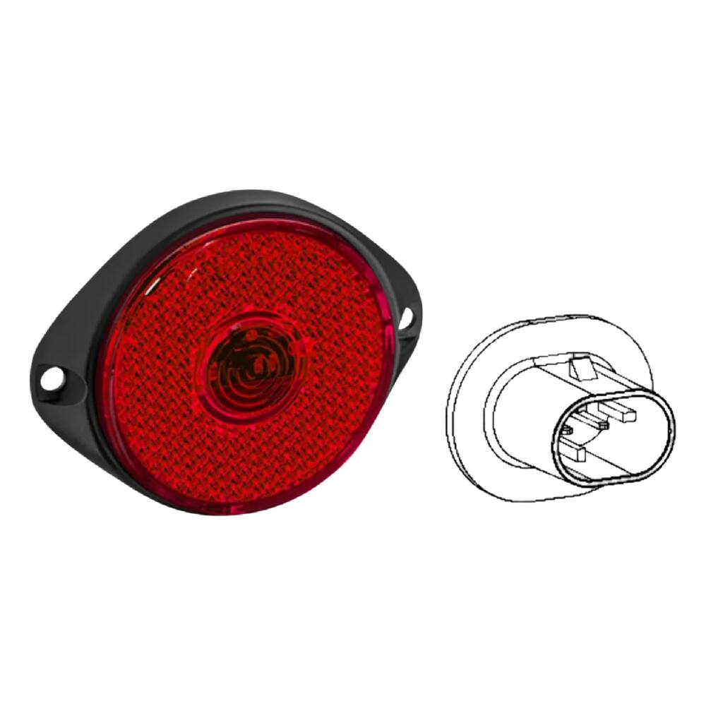 Lanterna Frontal 65mm Led Bivolt Conector Carreta Caminhão
