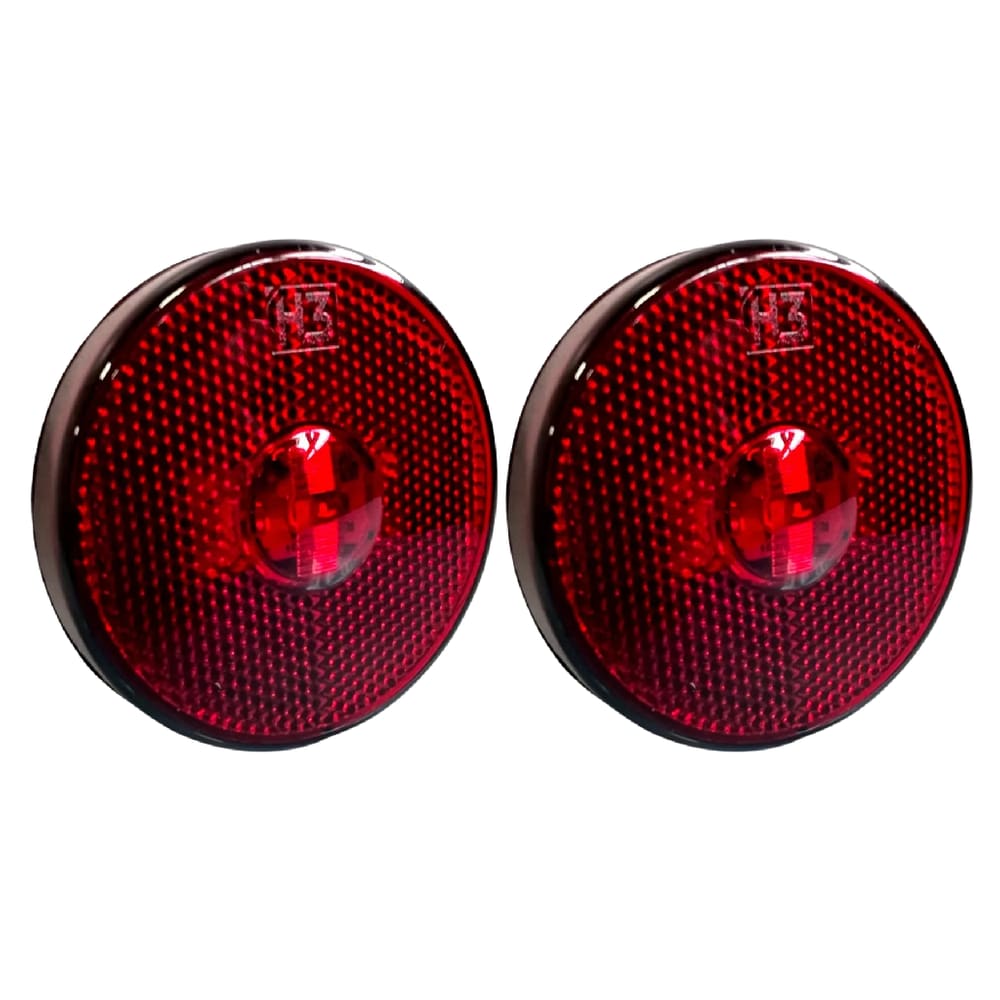 2 Lanterna Lateral Carreta Led 65mm Randon Caminhão Vermelha