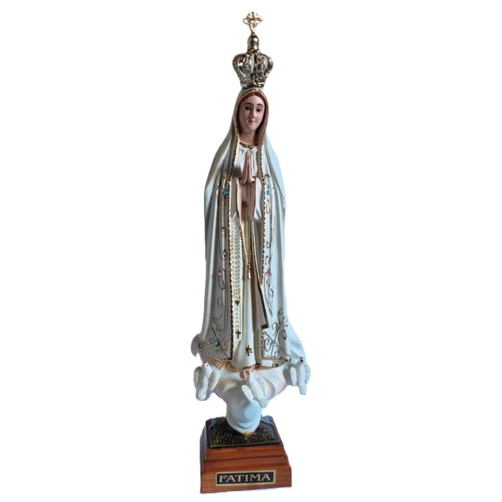 Imagem de Nossa Senhora de Fátima Resina Importada de Portugal 20cm