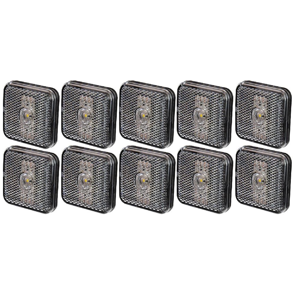 Kit 10 Lanterna Lateral Quadrada Cristal Bivolt