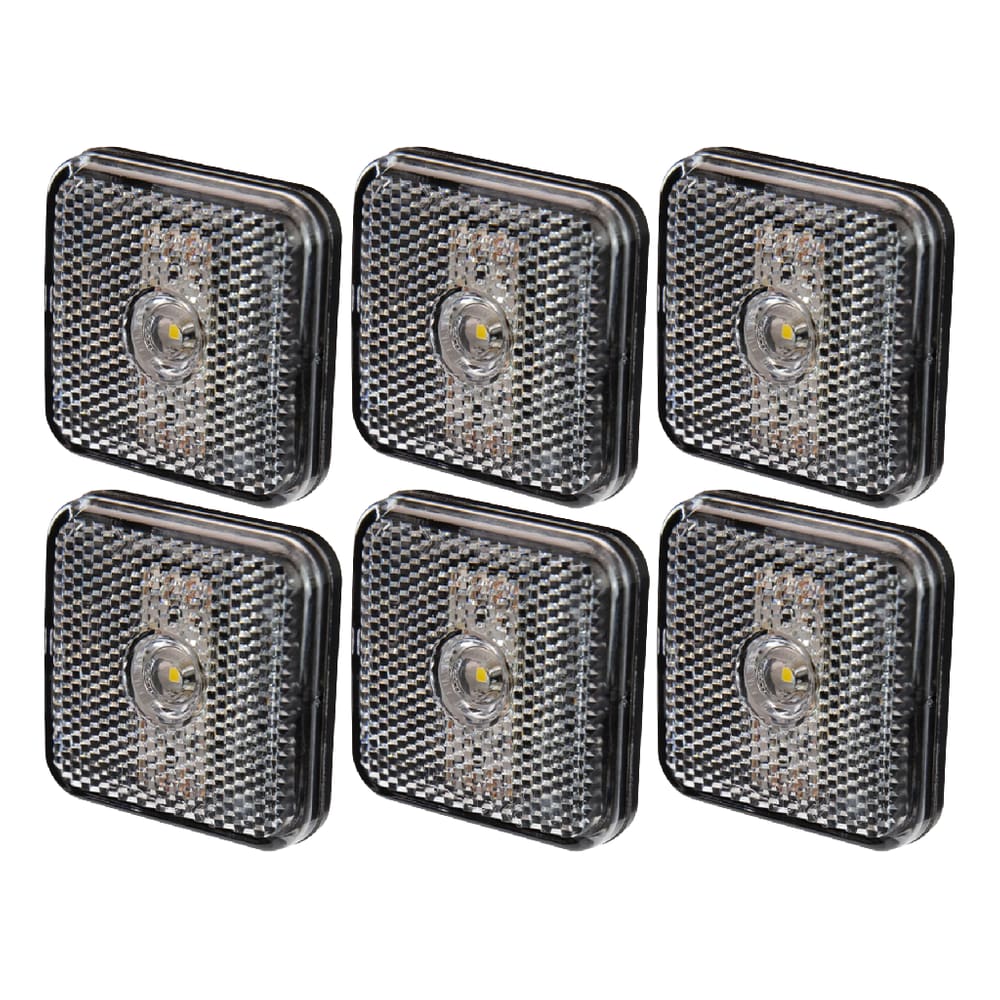 Kit 6 Lanterna Lateral Quadrada Cristal Bivolt