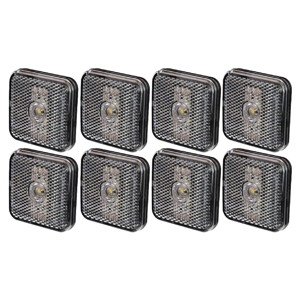 Kit 8 Lanterna Lateral Quadrada Cristal Bivolt