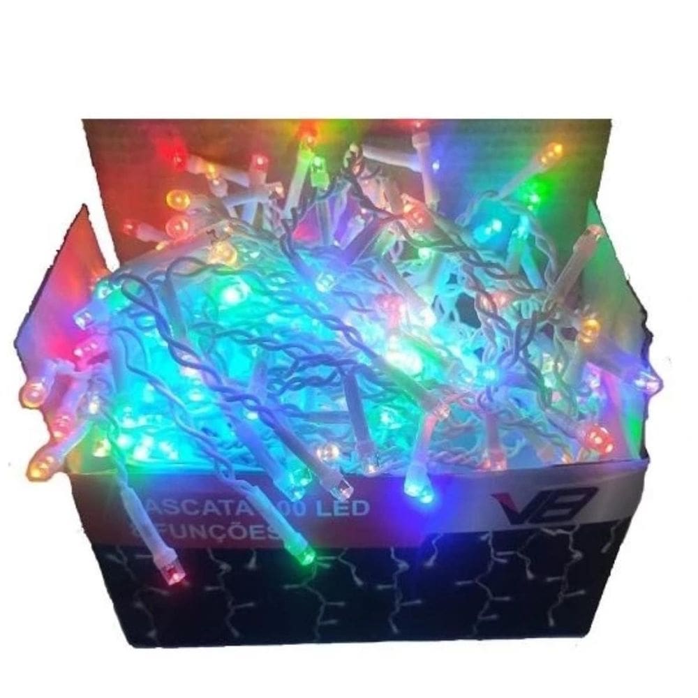 Cortina Luzes Em Efeito Cascata Presente Natal Entrega