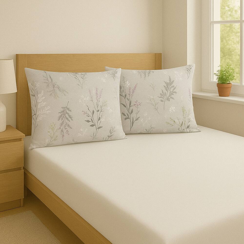 Jogo de Cama Malha 100% Algodão Lençol Fronhas Casal Soft - Florata
