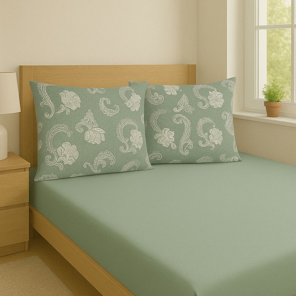 Jogo de Cama Malha 100% Algodão Lençol Fronhas Casal Soft - Renda Francesa
