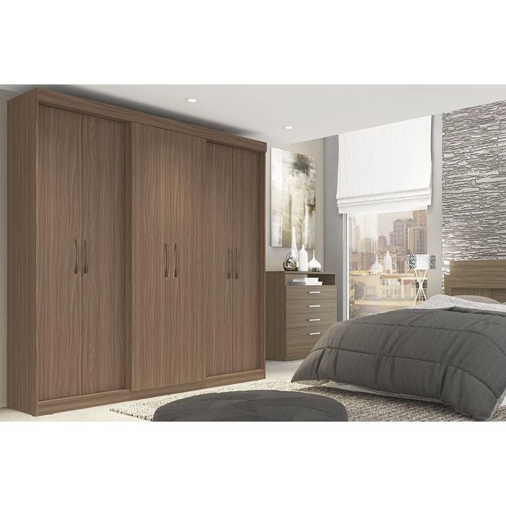 Guarda Roupa Casal 6 Portas e 2 Gavetas PH 1675 Cedro - Herval