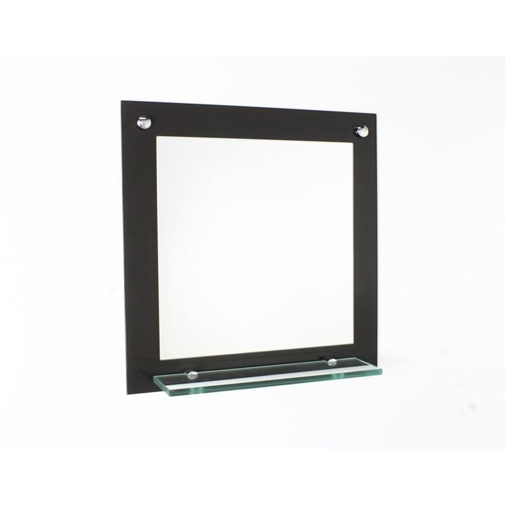 Espelho Para Banheiro Com Prateleira 40Cm Preto