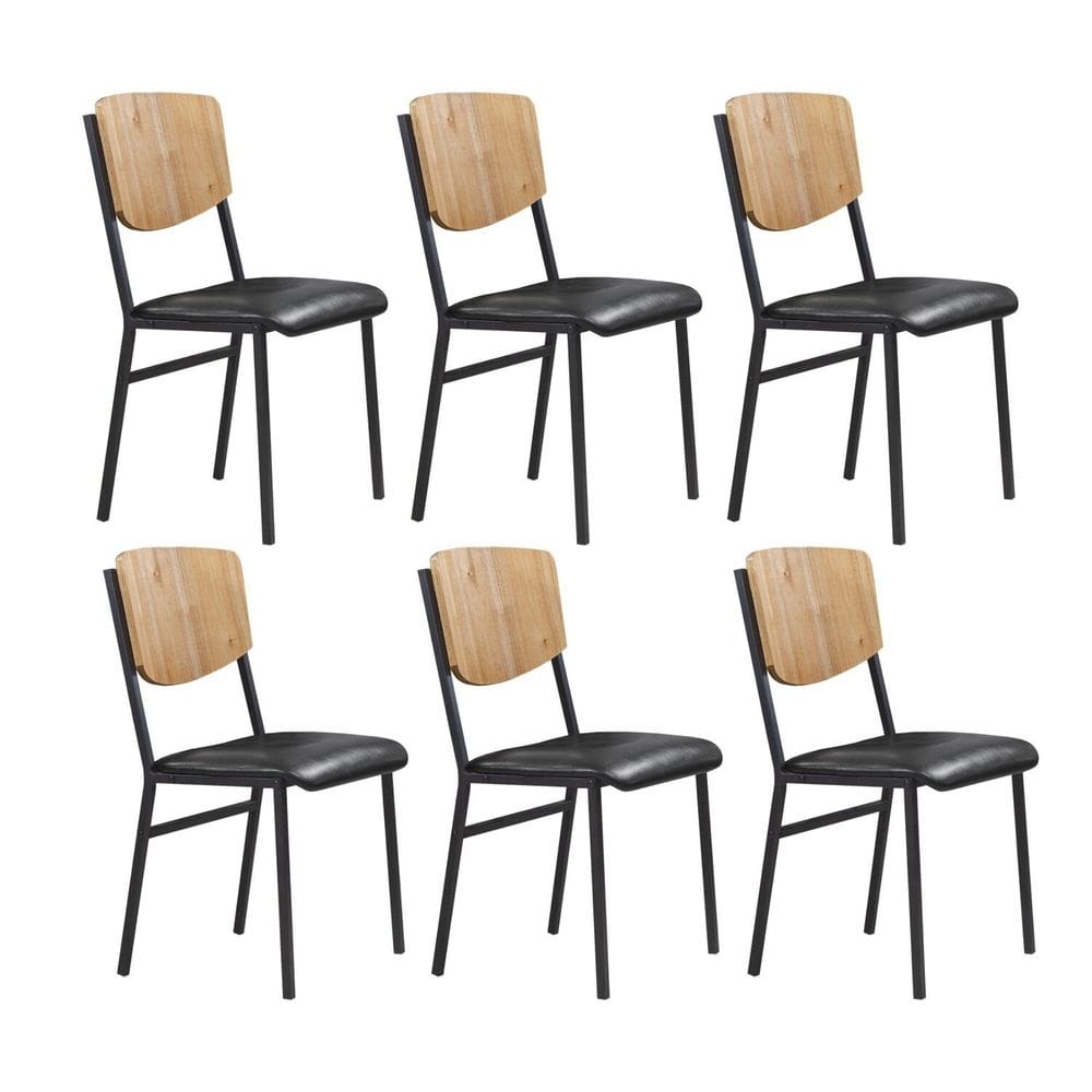 Conjunto 6 Cadeiras para Sala de Jantar Confort Preto