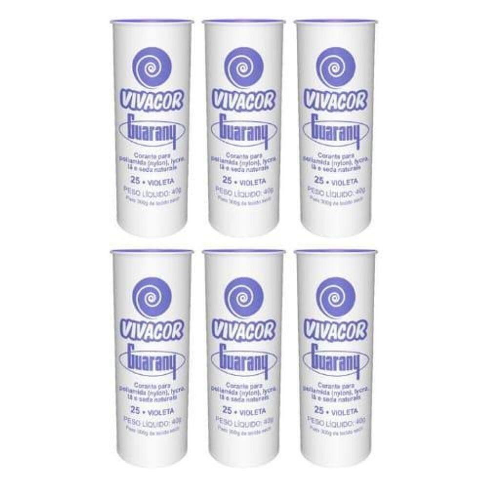 Tinta Para Tecido Corante Roupas Vivacor Guarany 6U Violeta