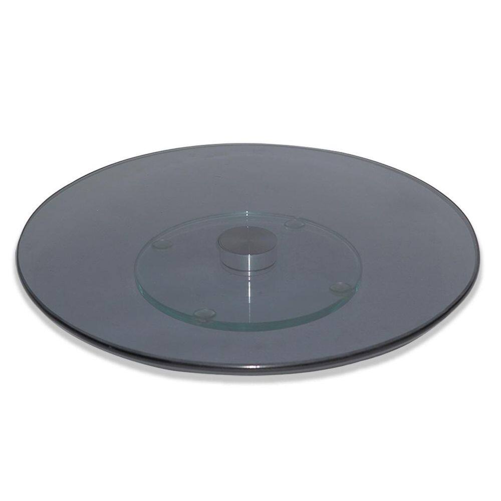 Prato Giratório 8Mm Vidro Temperado Resistente Fumê 60Cm