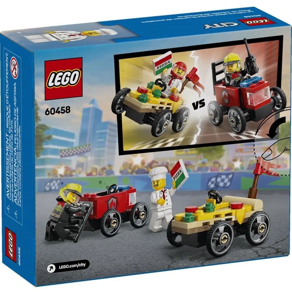Pack De Carros De Corrida Pizza Vs Caminhao Dos Bombei