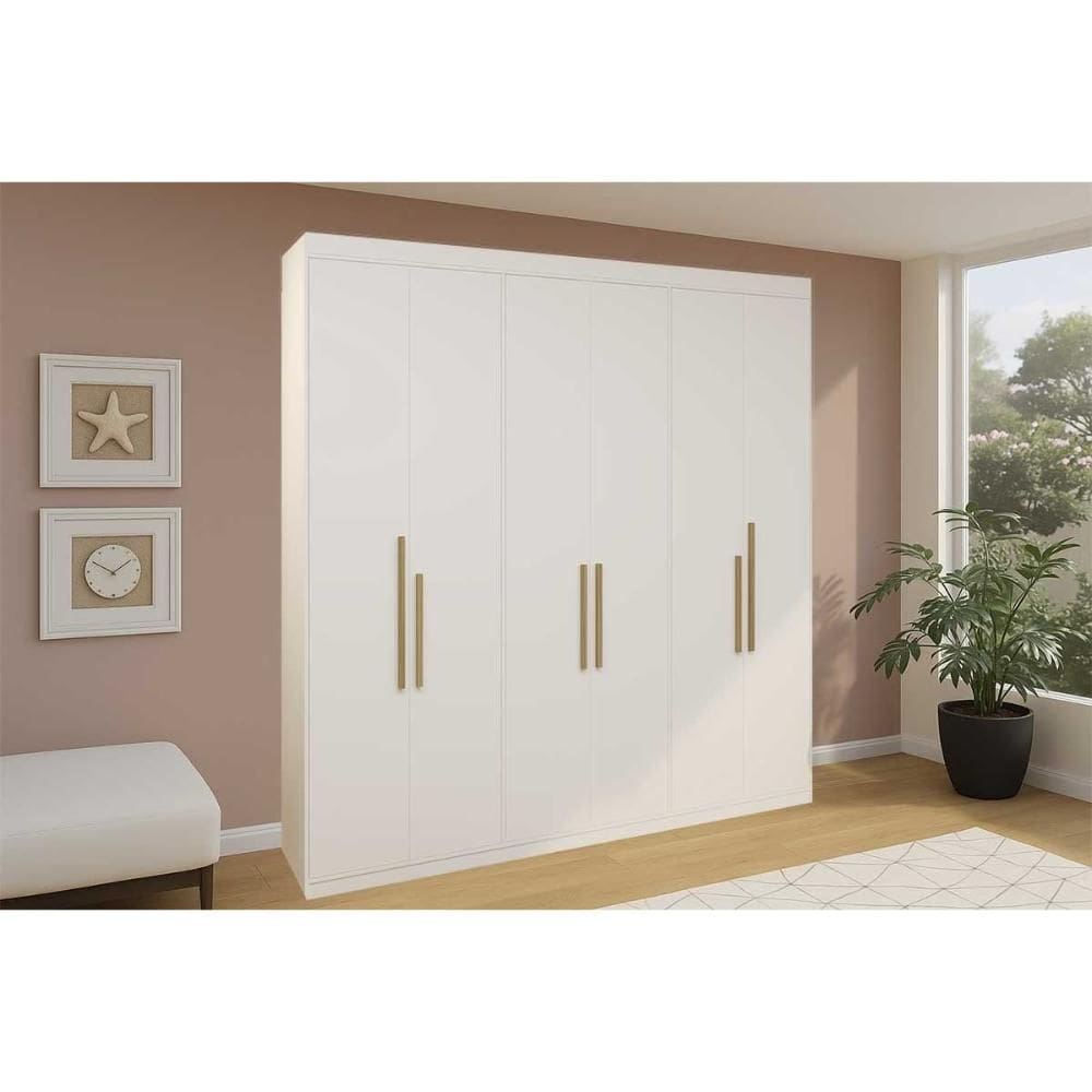 Guarda Roupa Casal 6 Portas e 2 Gavetas PH 1804 Branco - Herval