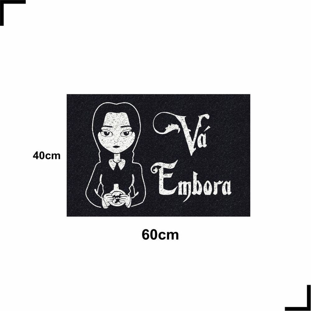 Tapete Porta Va Embora 60X40 Wandinha Addams Emborrachado