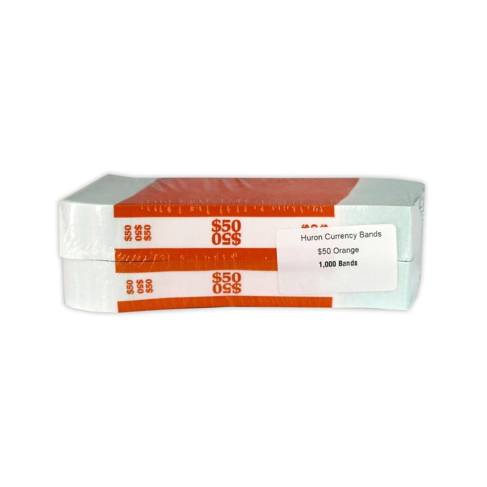 Currency Band Huron $50 Orange (20.000 unidades) com adesivo