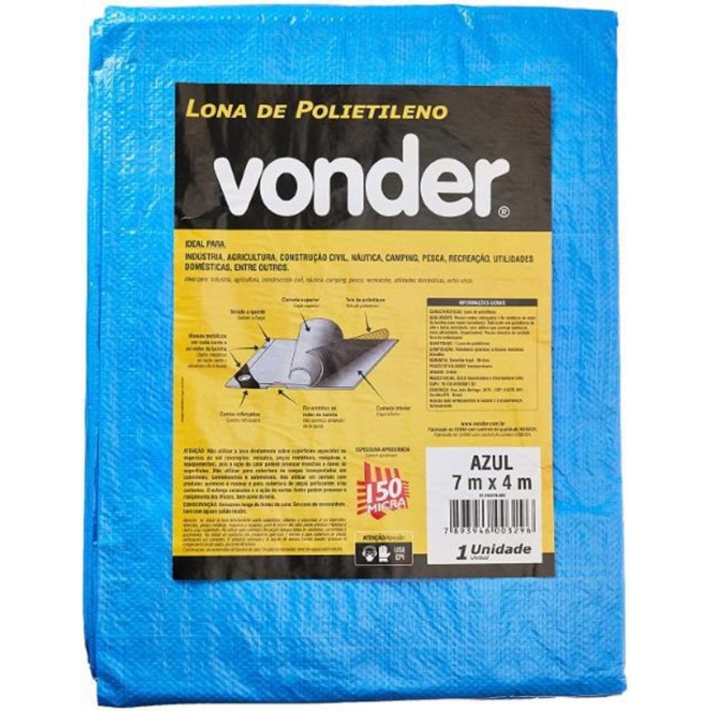 Lona Carreteiro Poliet 7X4 Azul