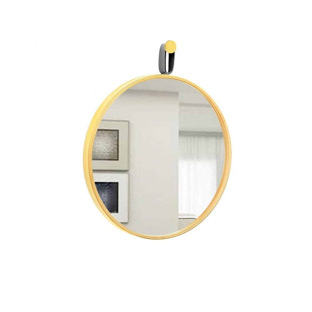 Espelho Decorativo Short Strip Amarelo Alça Corino Preto 40