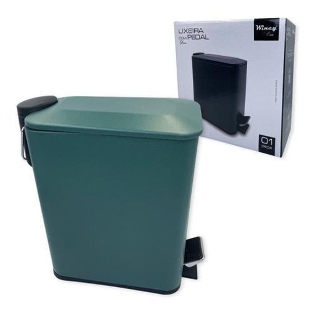 Lixeira De Cozinha Banheiro Slim 5 Litros Luxo - Verde