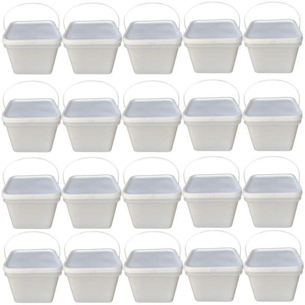 Balde Para Bares De 3.6L Retangular Com Tampa Lacre - 20 Pçs