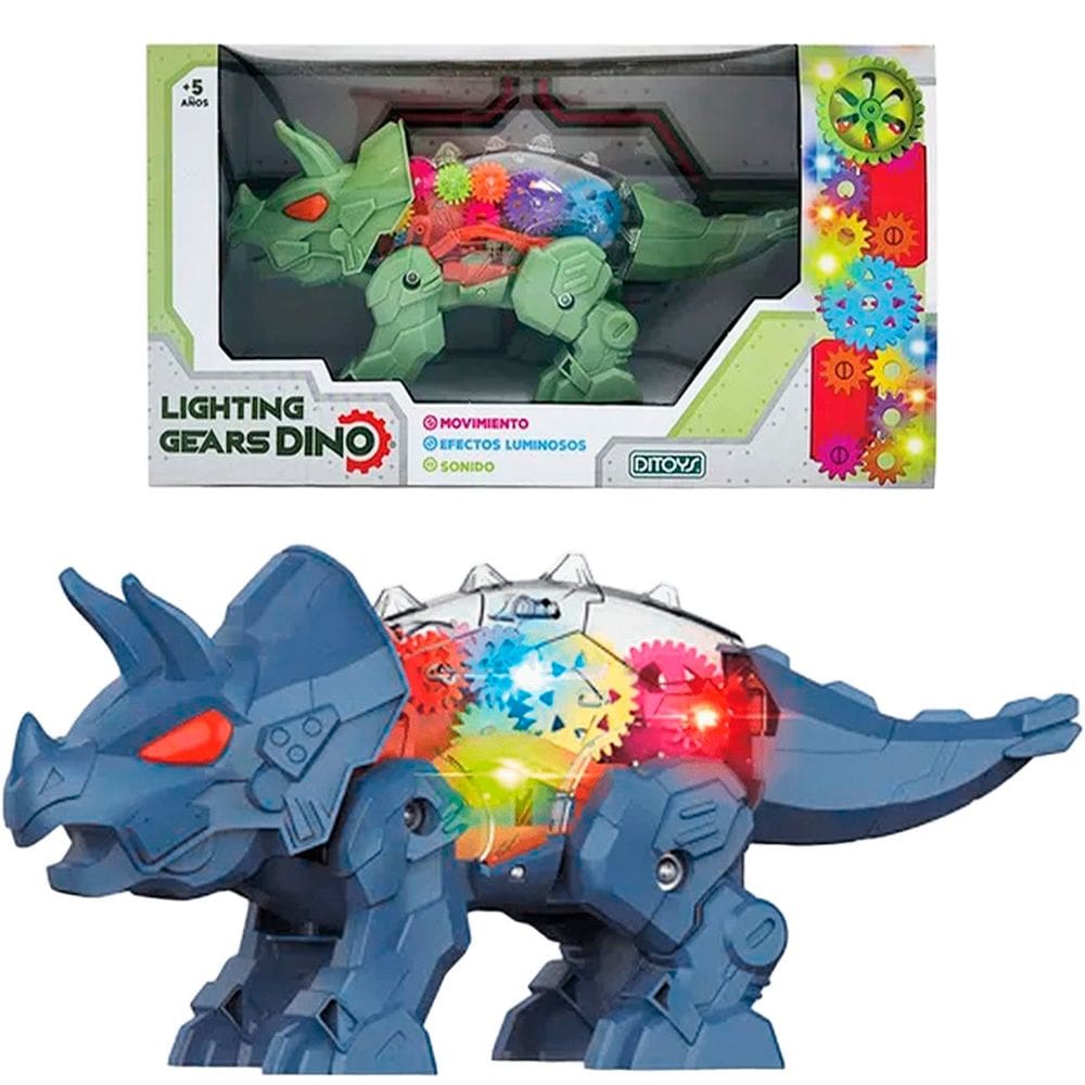 Brinquedo Dinossauro Triceratops Dino Com Som Luz Movimento