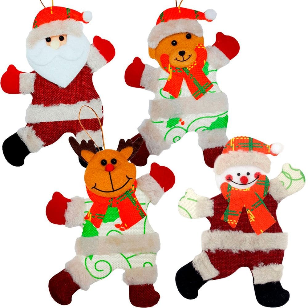 Kit 8 Pendente Árvore Natal Noel Urso Rena Boneco Neve 19cm