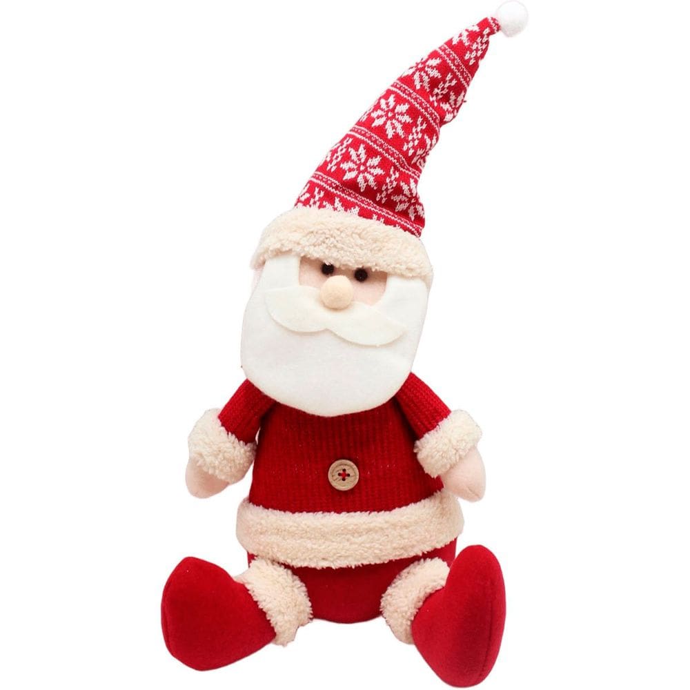 Enfeite Boneco Papai Noel Sentado Decoração Natalino De 35cm