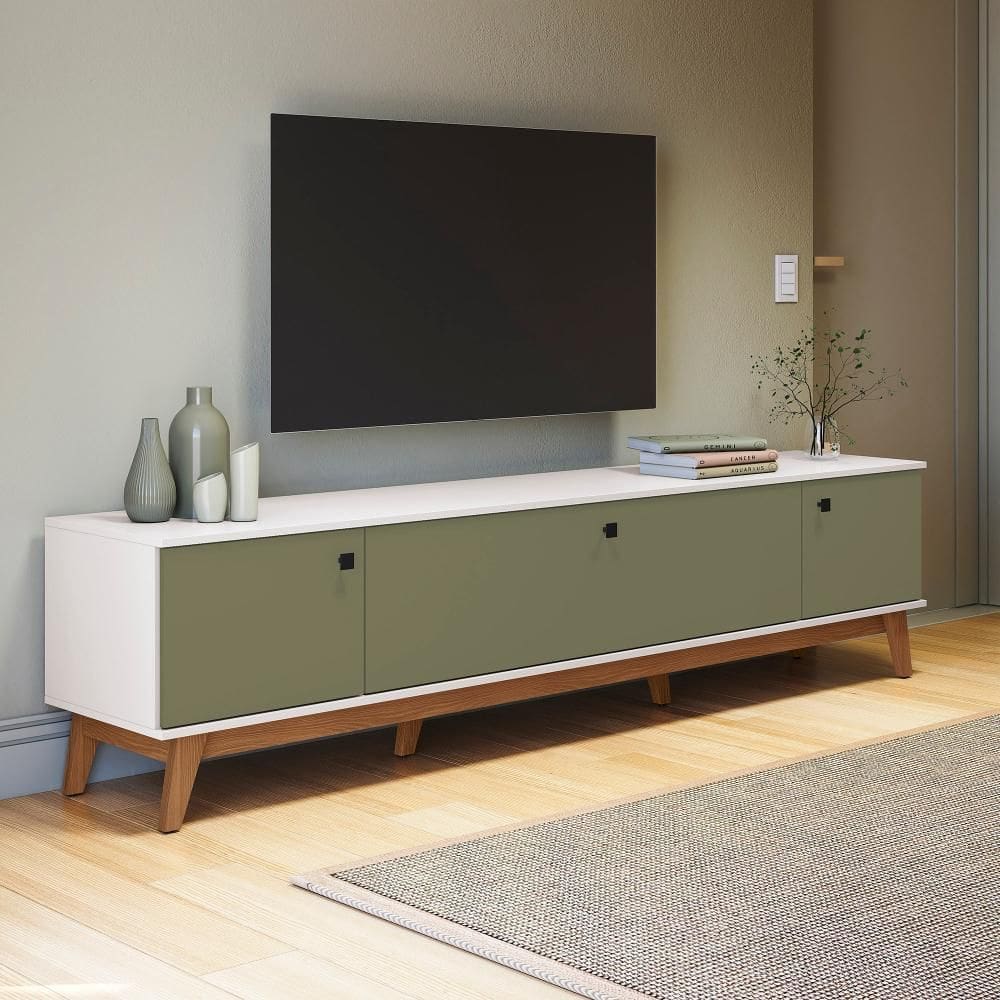 Rack Kappesberg 3 Portas Branco/Verde Frevo 218cm