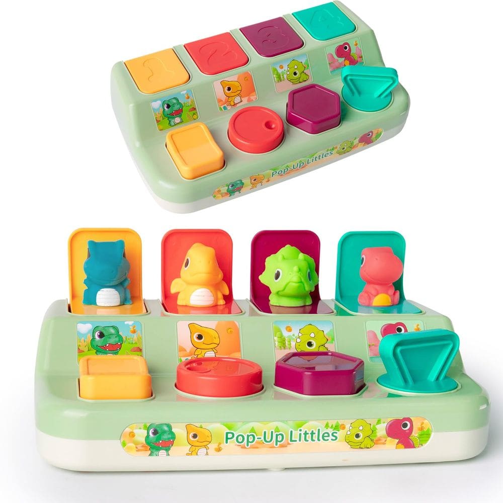 Brinquedo interativo pop-up de dinossauro Tovol Zerky por 6 a 12 meses