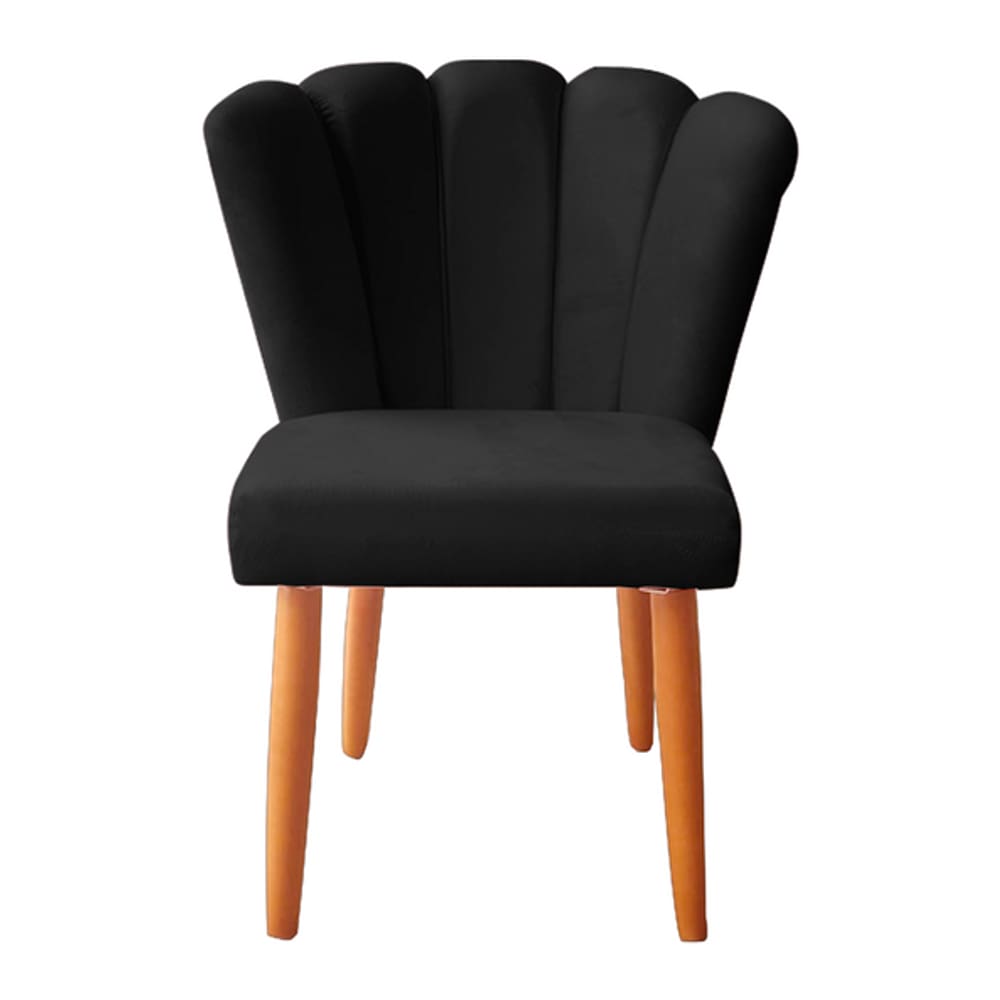 Cadeira Poltrona Sala de Jantar Penteadeira Reforçada Decorativa Pétala Suede