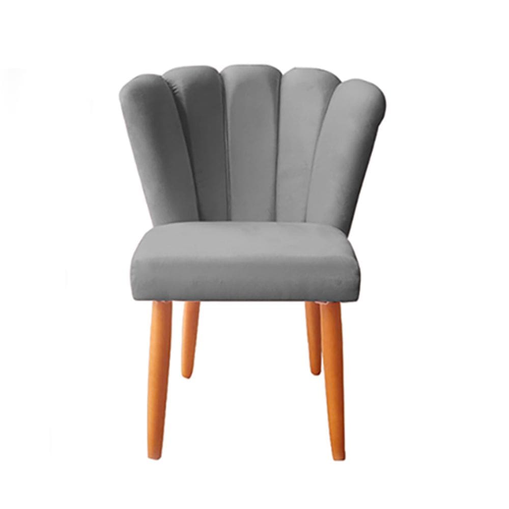 Cadeira Poltrona Sala de Jantar Penteadeira Reforçada Decorativa Pétala Suede
