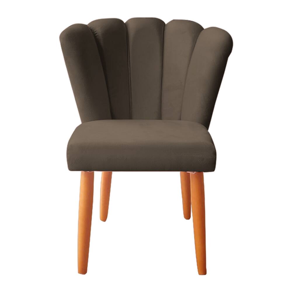 Cadeira Poltrona Sala de Jantar Penteadeira Reforçada Decorativa Pétala Suede