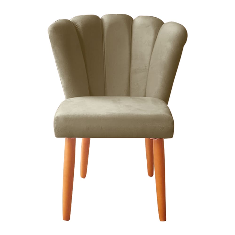 Cadeira Poltrona Sala de Jantar Penteadeira Reforçada Decorativa Pétala Suede