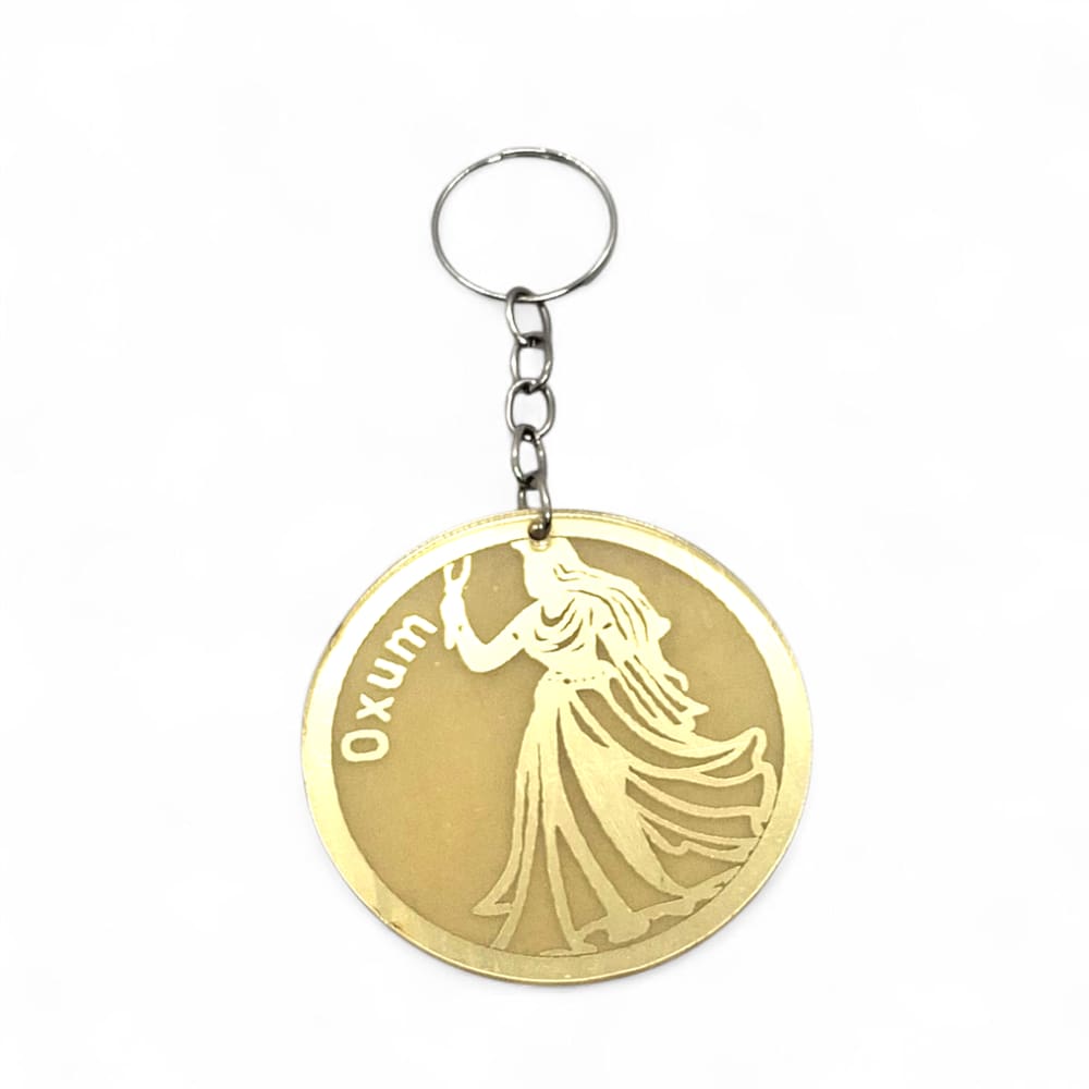 Chaveiro Proteção de Oxum Amor Dourado Espelhado 10 cm