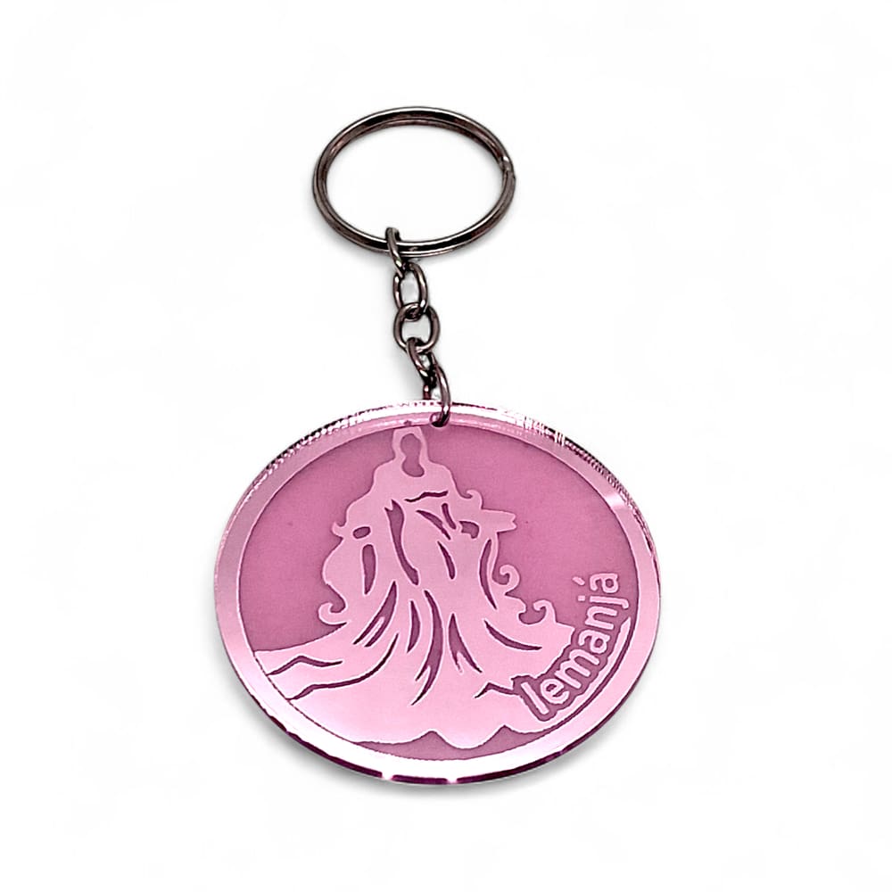Chaveiro Mãe das Águas Iemanjá Rosa Espelhado 10 cm