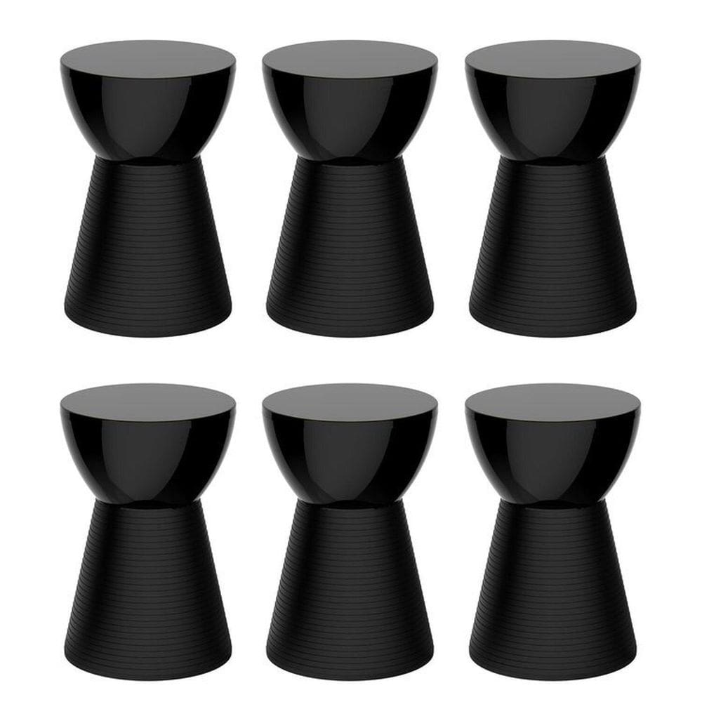 Conjunto com 6 Banquetas Sili Preto